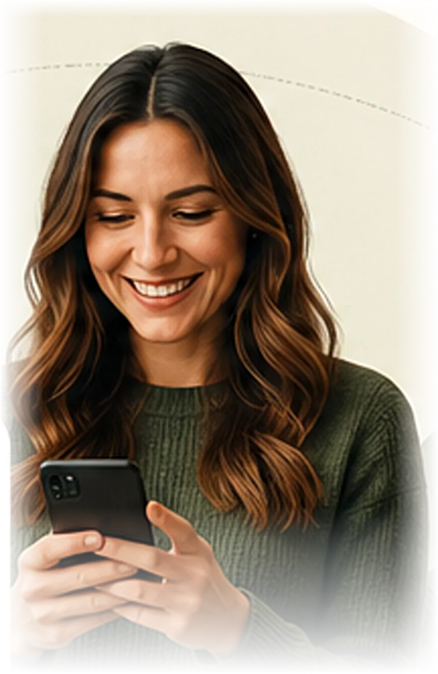 A woman buying on her phone